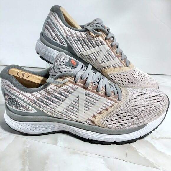 NEW BALANCE 860 V9 Gray White Running Course Athletic Shoes Sz 11 - Picture 2 of 9